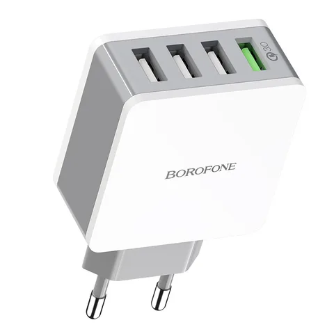 Мережевий зарядний пристрій Borofone BA43AW Bountiful wall charger with four USB ports 3.4A White