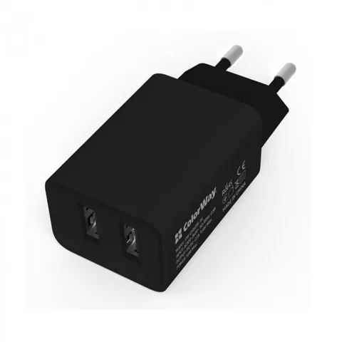 Сетевое зарядное устройство ColorWay AutoID (2USBx2.1A) Black (CW-CHS015-BK)