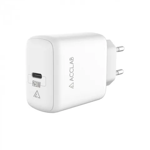Зарядний пристрій AccLab AL-TC125 1xType-C 5В/3A/25W QC/PD 3.0 White (1283126538841)