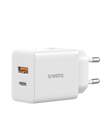 Мережевий зарядний пристрій OS-Baseus Cube Fast Charger C+U 20W EU (P10111403213-00) Moon White