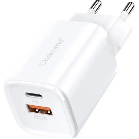 Сетевое зарядное устройство Charome C11S PD33W GaN USB-C+USB-A (6974324910960) White