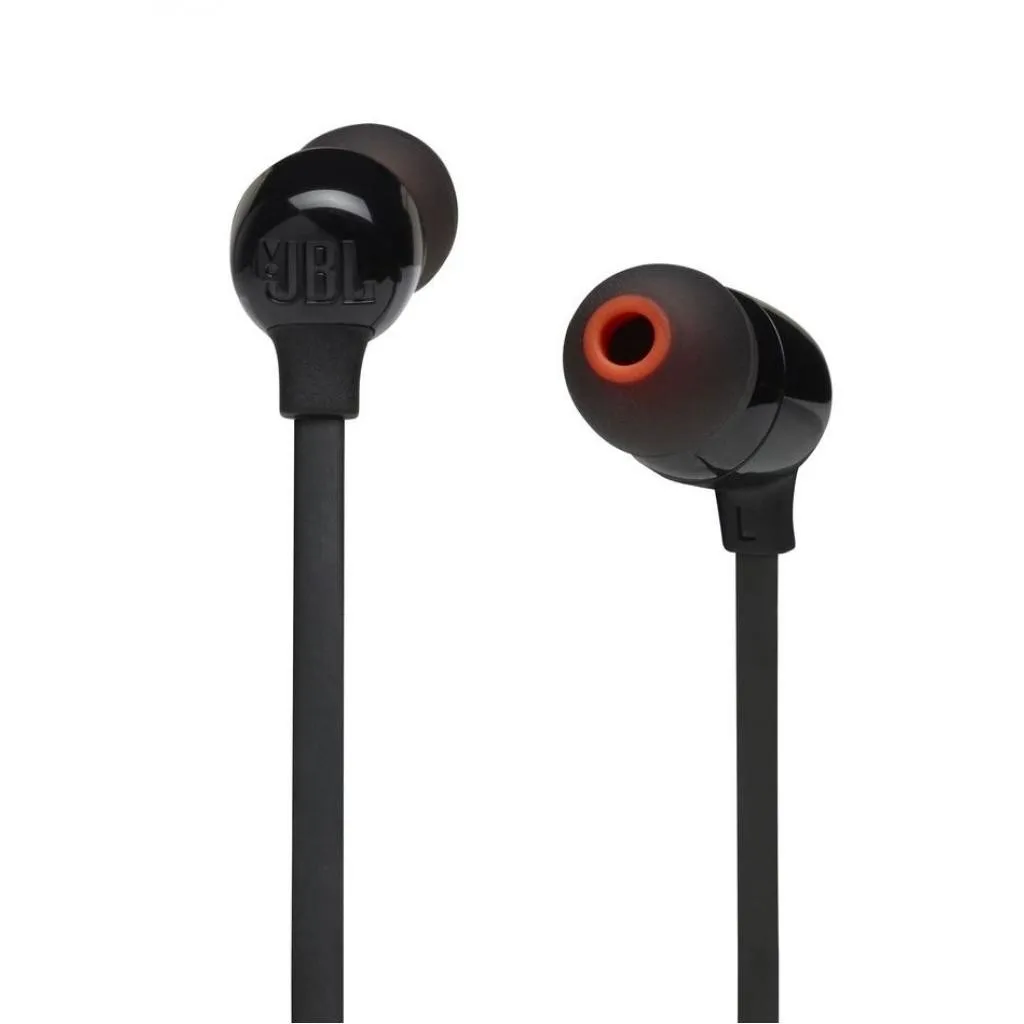 Наушники JBL Tune 125BT, вкладыш с оранжевым отверстием амбушюра и маркировкой L, рядом вкладыш с логотипом JBL