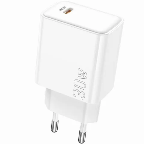 Мережевий зарядний пристрій Borofone BA77A Insightful Type-C PD30W (BA77AW) White