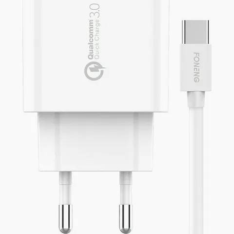 Сетевое зарядное устройство FONENG EU46 QC3.0 Charger + кабель USB Type-A to USB Type-C (EU46-CH-TC) White