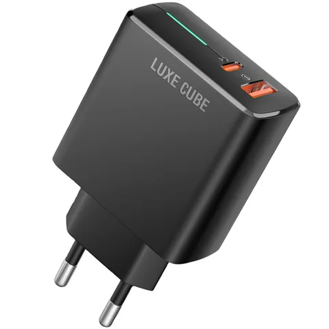 Мережевий зарядний пристрій Luxe Cube 2USB 36W QC3.0+PD (8889998899092) Black