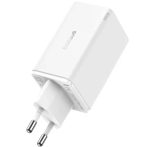 Мережевий зарядний пристрій Baseus GaN6 Pro Fast Charger 2C+2U 65W + кабель Type-C to Type-C 100W (20V/5A) 1m (P10162701213-00) Moon White