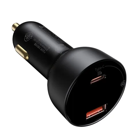 Автомобільний зарядний пристрій Baseus Superme Digital Display PPS Dual Quick Charger Black з кабелем Type-C to Type-C 100W(20V/5A) 1m (TZCCZX-01) Black