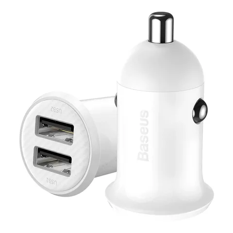 Автомобільний зарядний пристрій Baseus Grain Pro (Dual USB 4.8A) (CCALLP-02) White