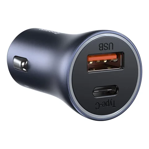 Автомобільний зарядний пристрій Baseus Golden Contactor Dual Quick Charger U+C 40W (CCJD-0G) Dark Gray