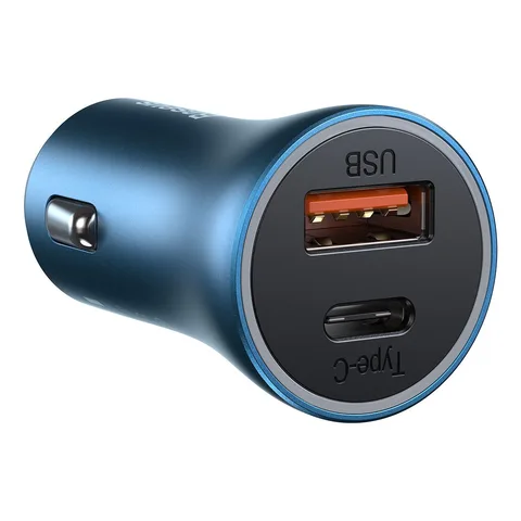 Автомобільний зарядний пристрій Baseus Golden Contactor Pro Dual Quick Charger U+C 40W (CCJD-03) Blue