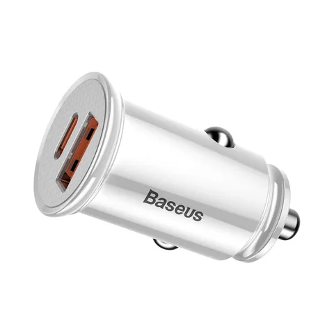 Автомобільний зарядний пристрій Baseus Circular Plastic A+C 30W PPS (CCALL-YS02) White