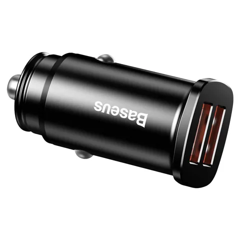 Автомобільний зарядний пристрій Baseus Square metal A+A 30W Dual QC3.0 Quick (CCALL-DS01) Black