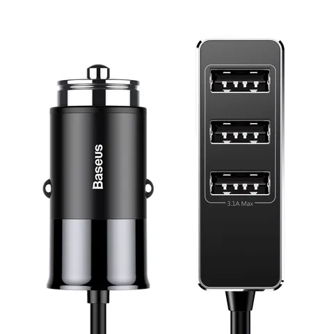 Автомобільний зарядний пристрій Baseus Enjoy Together Four Interfaces Output Patulous 5.5A (CCTON-01) Black