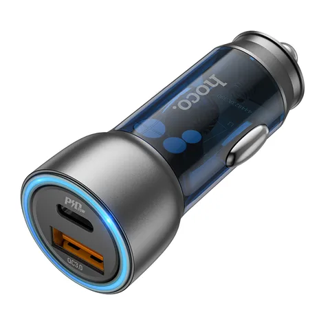 Автомобільний зарядний пристрій Hoco Sprinter 43W dual port PD25W+QC3.0 Car Charger (NZ8) Blue