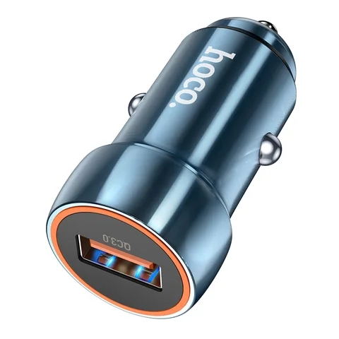 Автомобільний зарядний пристрій Hoco Blue Shield Single Port QC3.0 Car Charger (Z46) Sapphire Blue