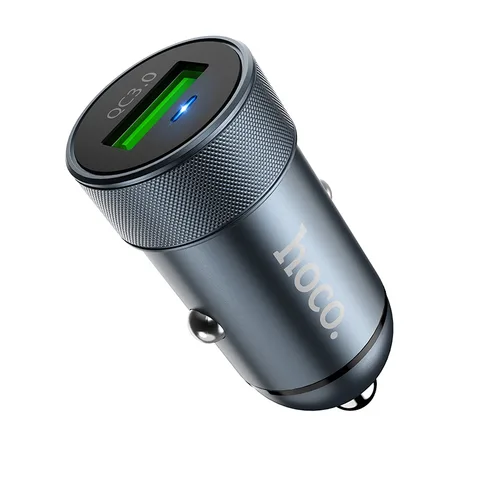 Автомобільний зарядний пристрій Hoco Speed Up Single Port QC3.0 Car Charger (Z32) Metal Gray