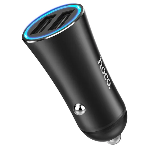 Автомобільний зарядний пристрій Hoco Easy Route Dual Port Car Charger (Z30A) Black