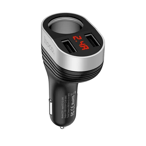 Автомобільний зарядний пристрій Hoco Regal Digital Display Cigarette Lighter Car Charger (Z29) Black