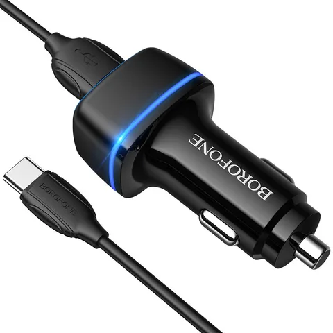 Автомобільний зарядний пристрій Borofore BZ14 Max Dual Port (Type-C) (BZ14CB) Black