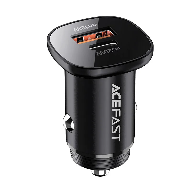 Автомобильное зарядное устройство Acefast B1 Mini 38W (USB-C+USB-A) Dual-Port Metal Car Charger (AFB1B)