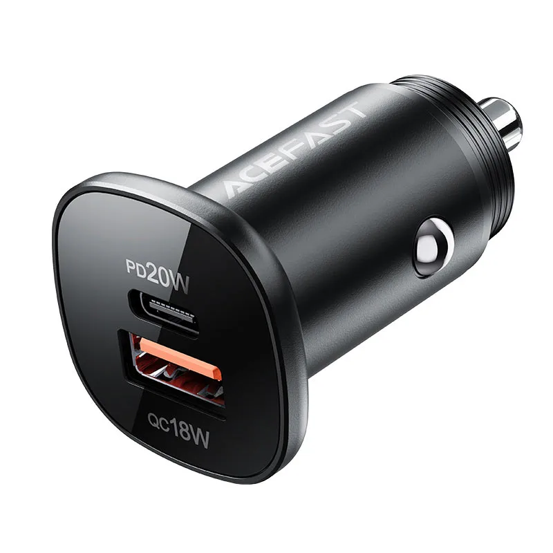 Автомобильное зарядное устройство Acefast B1 Mini 38W (USB-C+USB-A) Dual-Port Metal Car Charger (AFB1B) — фото 4
