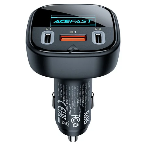 Автомобільний зарядний пристрій Acefast B5 101W (2C+A) Metal Car Charger With OLED Smart Display (AFB5B)