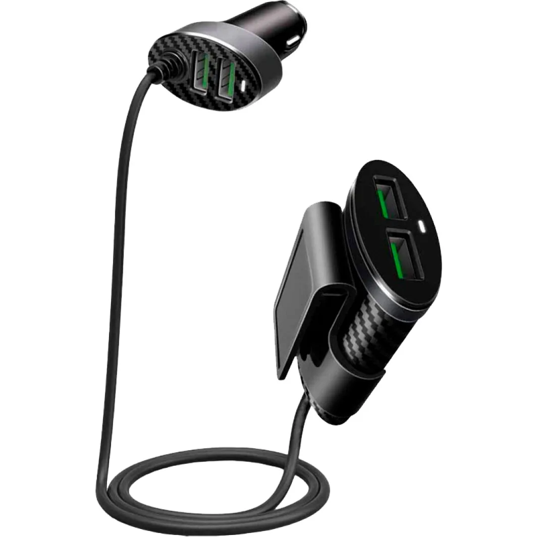 Автомобильное зарядное устройство Charome C7 4-Port Front and Back Seat Car Charger (6974324910212) Black