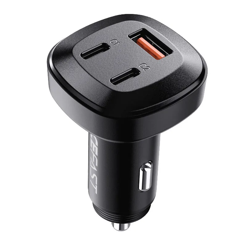 Автомобильное зарядное устройство Acefast B3 66W (USB-C+USB-C+USB-A) Three-Port Metal Car Charger (AFB3B) — фото 4