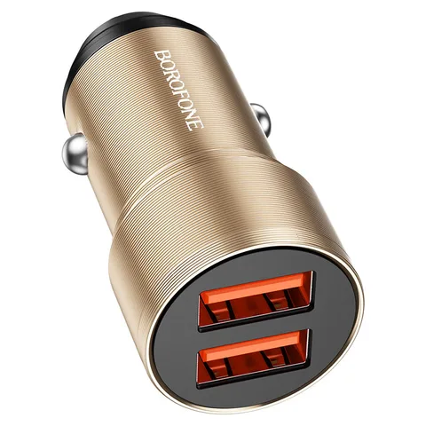 Автомобільний зарядний пристрій Borofore BZ19 Wisdom Dual Port Car Charger (BZ19G) Gold