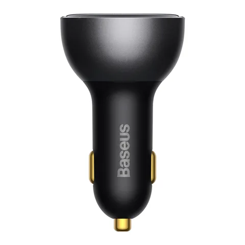 Автомобільний зарядний пристрій Baseus Digital Display PD3.1 Dual Fast Charger Car Charger U+C 140W Set Obsidian Black With Superior Series Fast Charging Data Cable Type-C to Type-C 240W (48V/5A) 1m (CGZX070001) Black