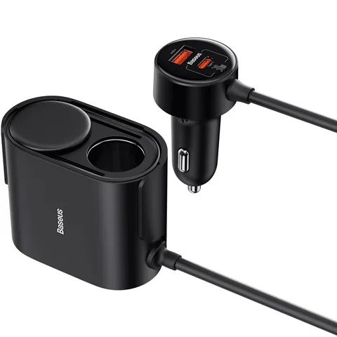 Автомобільний зарядний пристрій Baseus High Efficiency Pro 1-for-2 Car Cigarette Lighter 30W (C00455300121-00) Cosmic Black