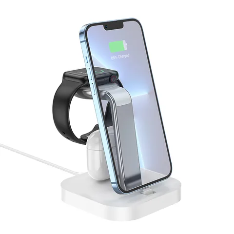 Беспроводная зарядка Hoco CW43 Graceful 3-in-1 charger White