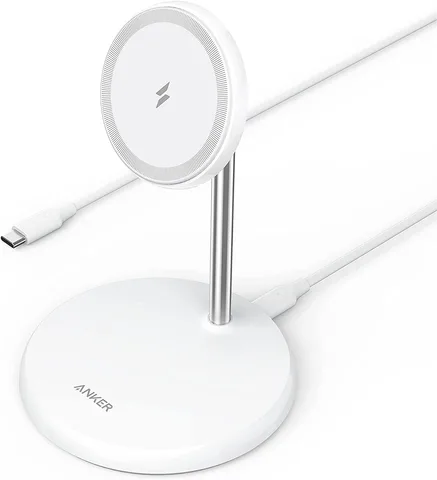 Беспроводная зарядка Anker PowerWave Select Magnetic 2-in-1 Stand (A2540G21) White