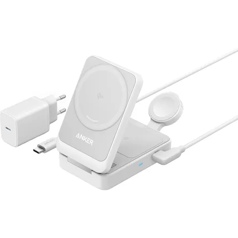 Док-станция Anker Magsafe MagGo 3-in-1 Qi2 15W 40W USB-C Charger (A2557) White