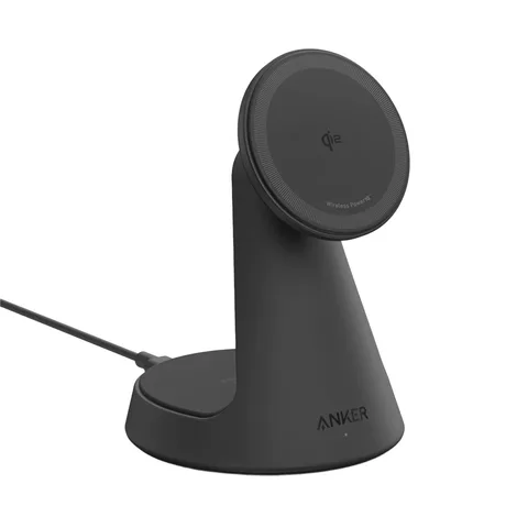 Беспроводное зарядное устройство Anker MagGo 2-in-1 Magsafe Charging Station Qi2 15W (A25M7H11) Black
