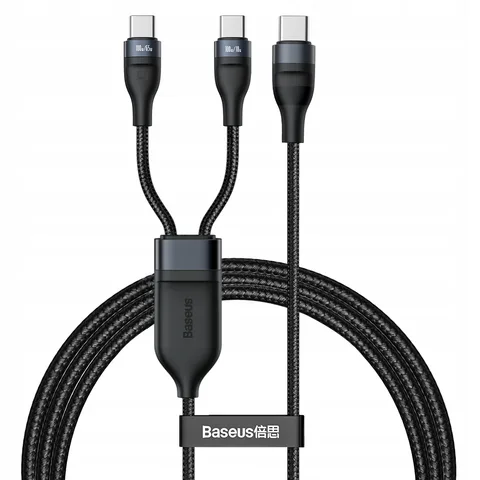 Кабель Baseus Flash Series 2-in-1 Type-C/Type-C 100W на 1.5m (CA1T2-C01) Black