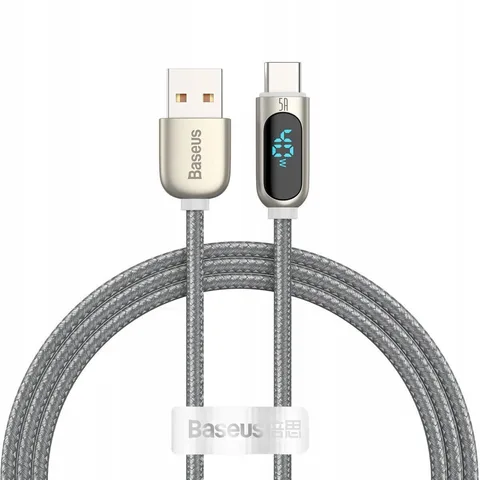Кабель Baseus Display Fast Charging Type-C 40W на 1m (CATSK-0S) Silver