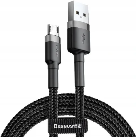 Кабель Baseus Cafule Micro-USB 2.4A на 0.5m (CAMKLF-AG1) Grey/Black