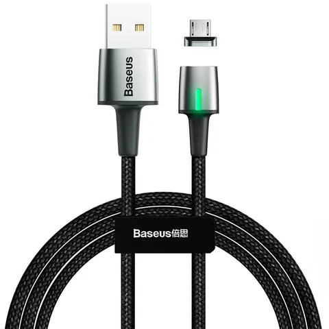 Кабель Baseus Zinc Fabric Magnetic MicroUSB 2m (CAMXC-B01) Black