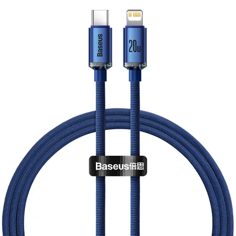 Кабель Baseus Crystal Shine Series Fast Charging Data Cable Type-C to iP 20W 1.2m (CAJY000203) Blue