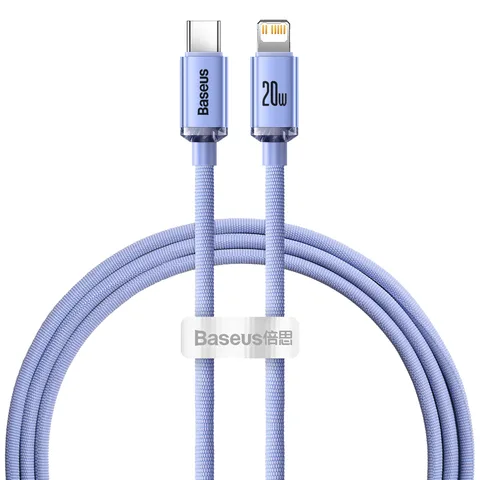 Кабель Baseus Crystal Shine Series Fast Charging Data Cable Type-C to iP 20W 1.2m (CAJY000205) Purple
