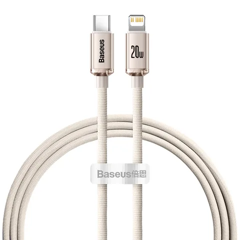 Кабель Baseus Crystal Shine Series Fast Charging Data Cable Type-C to iP 20W 1.2m (CAJY001304) Pink