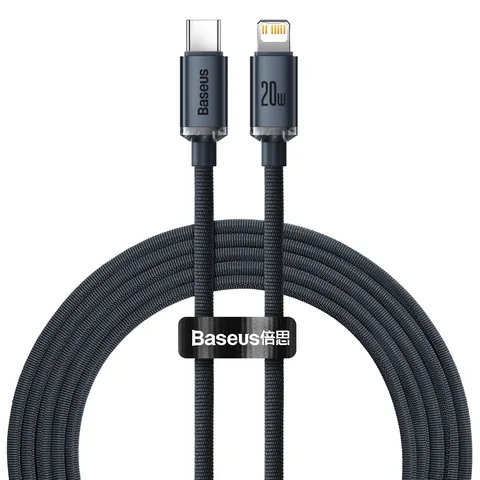Кабель Baseus Crystal Shine Series Fast Charging Data Cable Type-C to iP 20W 2m (CAJY000301) Black