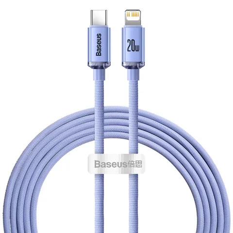 Кабель Baseus Crystal Shine Series Fast Charging Data Cable Type-C to iP 20W 2m (CAJY000305) Purple