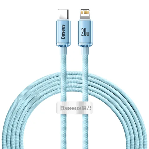 Кабель Baseus Crystal Shine Series Fast Charging Data Cable Type-C to iP 20W 2m (CAJY001403) Sky Blue