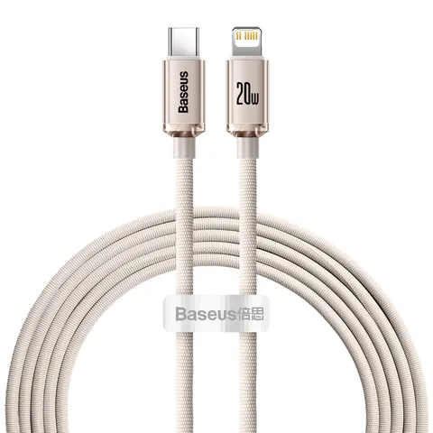 Кабель Baseus Crystal Shine Series Fast Charging Data Cable Type-C to iP 20W 2m (CAJY001404) Pink