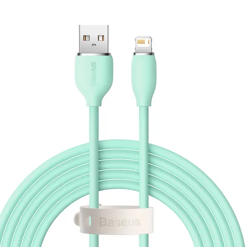 Кабель Baseus Jelly Liquid Silica Gel Fast Charging Data Cable USB to iP 2.4A 2m (CAGD000106) Green