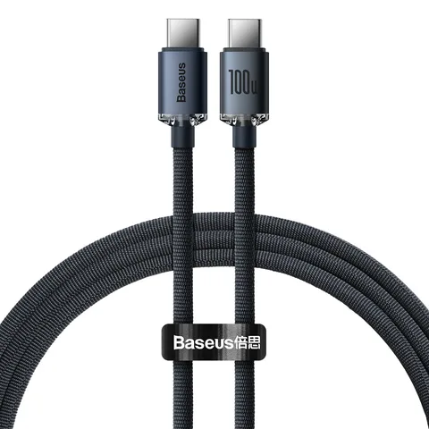 Кабель Baseus Crystal Shine Series Fast Charging Data Cable Type-C to Type-C 100W 1.2m (CAJY000601) Black