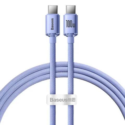 Кабель Baseus Crystal Shine Series Fast Charging Data Cable Type-C to Type-C 100W 1.2m (CAJY000605) Purple