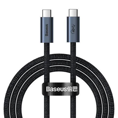 Кабель Baseus Flash Series USB4 Full Featured Data Cable Type-C to Type-C 100W 1M (CASS010014) Tarnish